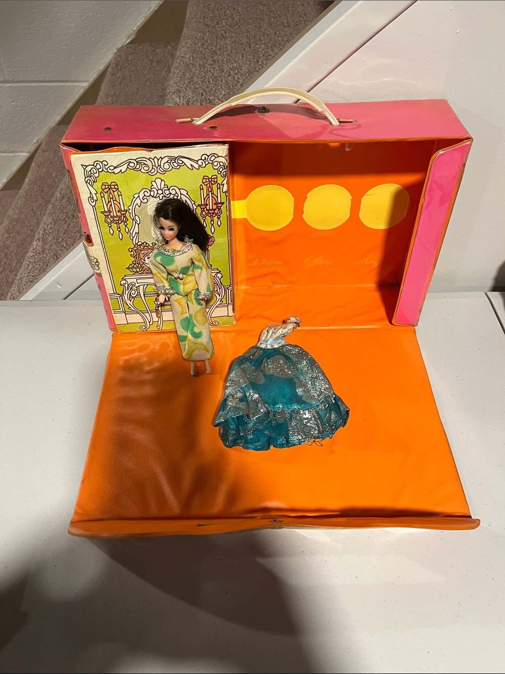 Vintage 1970’s Dawn Barbie with gown and case
